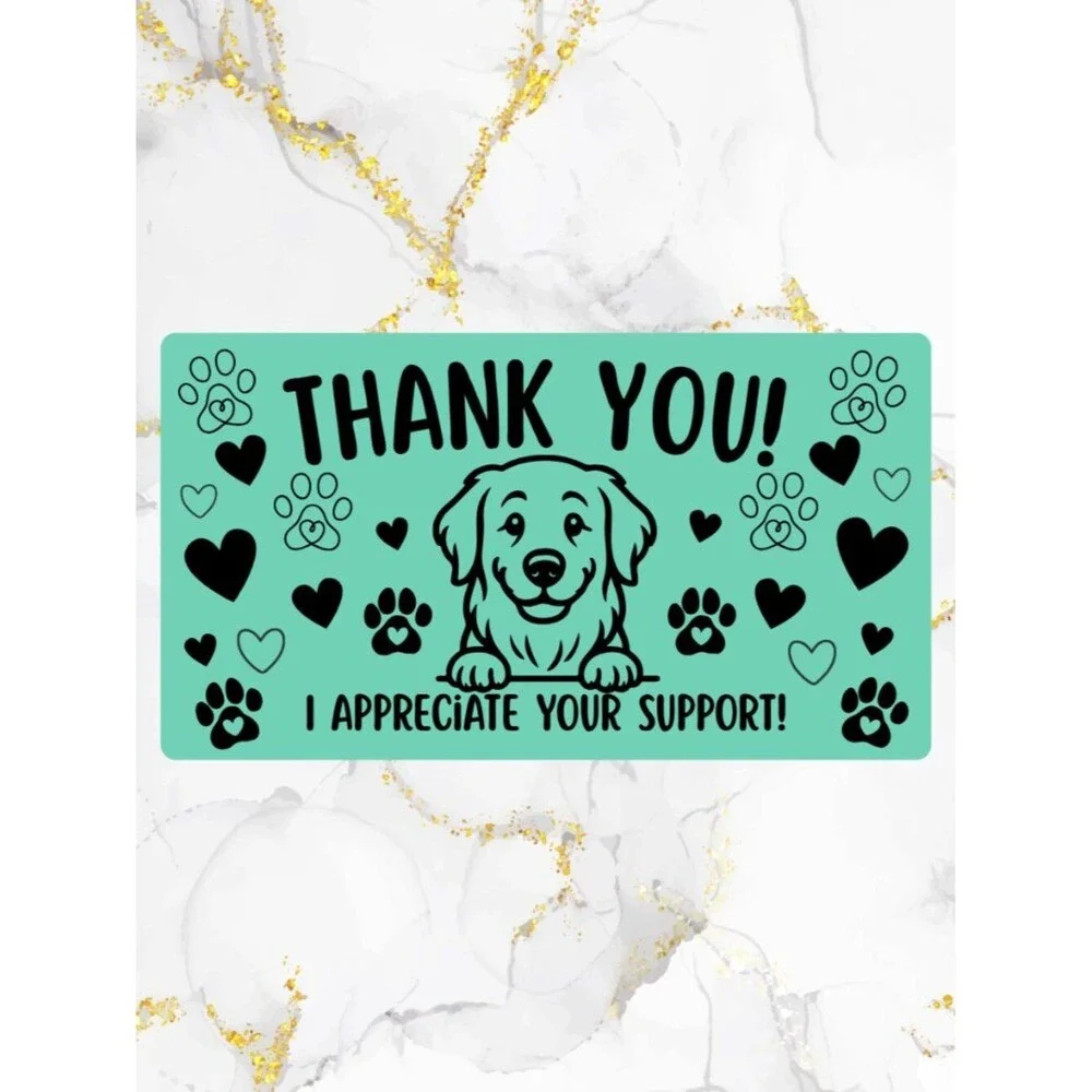 100 Cute Dog Thank You Stickers for Packaging | Small Business Labels